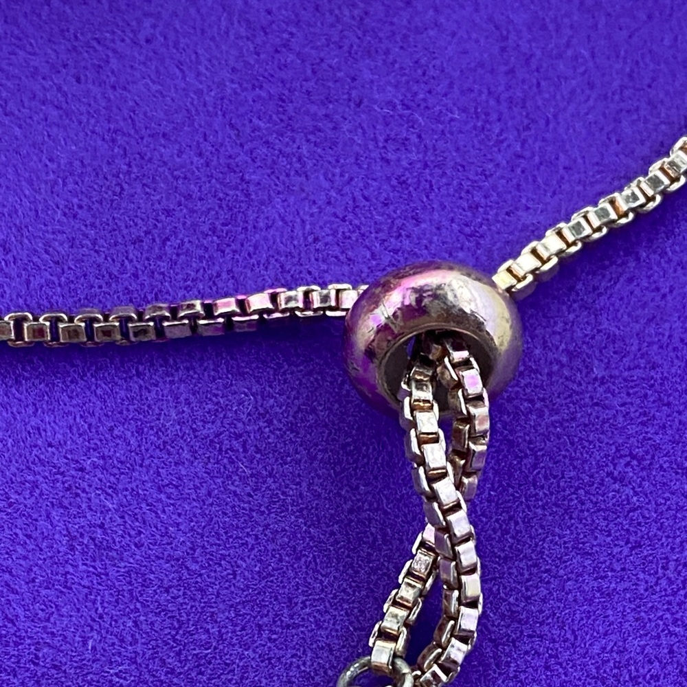 💛 14k Rose Gold Genuine Crystal Tennis Bolo Bracelet | Dainty Luxe Sparkle - Picture 3 of 8